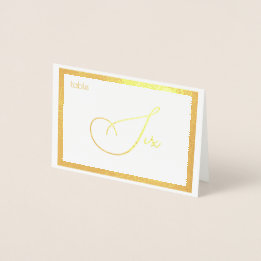 Elegant Foil Wedding Table Number Tent - SIX 箔カード