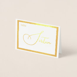 Elegant Foil Wedding Table Number Tent - SIXTEEN 箔カード