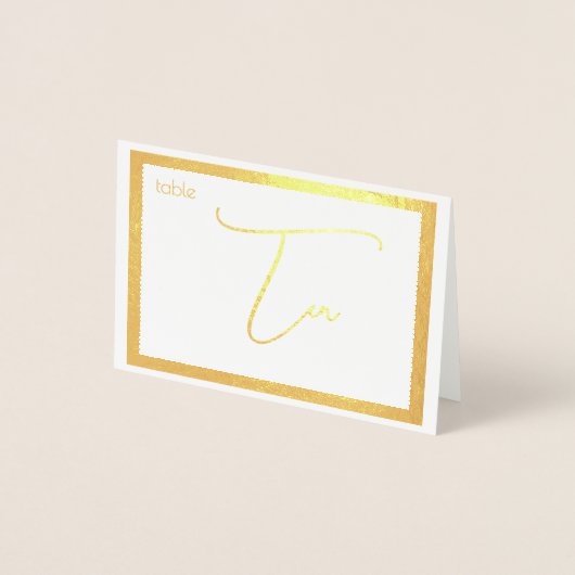 Elegant Foil Wedding Table Number Tent - TEN 箔カード (正面)