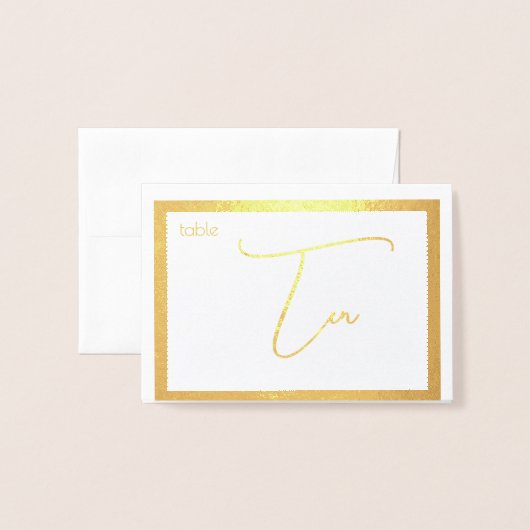 Elegant Foil Wedding Table Number Tent - TEN 箔カード (封筒付き正面)