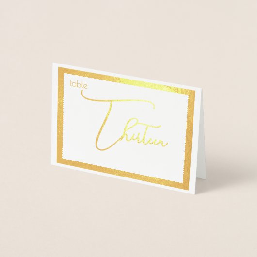 Elegant Foil Wedding Table Number Tent - THIRTEEN 箔カード (正面)