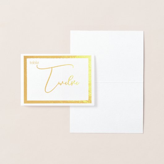 Elegant Foil Wedding Table Number Tent - TWELVE 箔カード (ディスプレー)