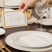Elegant Foil Wedding Table Number Tent - TWENTY 箔カード
