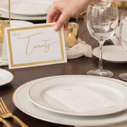 Elegant Foil Wedding Table Number Tent - TWENTY 箔カード