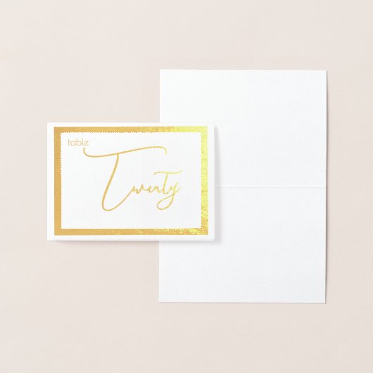 Elegant Foil Wedding Table Number Tent - TWENTY 箔カード (ディスプレー)