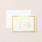 Elegant Foil Wedding Table Number Tent - TWENTY 箔カード (封筒付き正面)