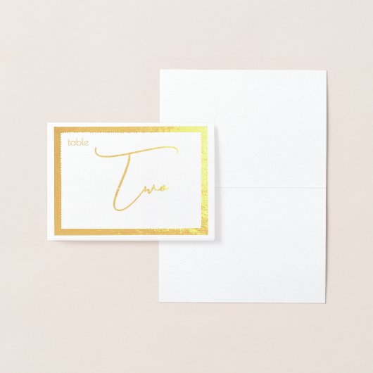 Elegant Foil Wedding Table Number Tent - TWO 箔カード (ディスプレー)