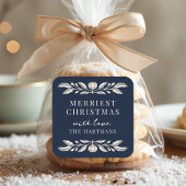 Elegant Folk Art Floral Christmas Personalized スクエアシール