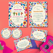 Elegant Folk Mexican Floral Baby shower invitation 招待状