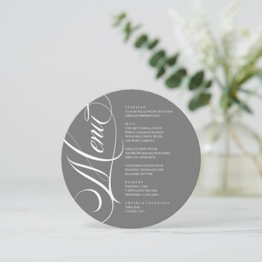 Elegant font modern Menu  メニュー (スタンド正面)