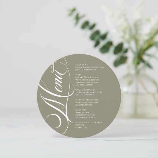 Elegant font modern Menu  メニュー (スタンド正面)