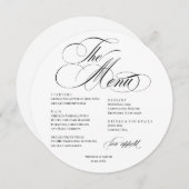 Elegant font modern Wedding Menu メニュー (正面/裏面)