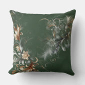  Elegant Forest Green and Gold クッション (正面)