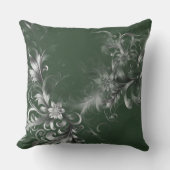 Elegant Forest Green and Silver クッション (正面)