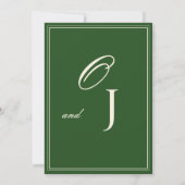 Elegant Forest Green & Cream Old Money Wedding 招待状 (裏面)