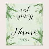 Elegant Forest Green Folded Place Card 名刺 (外部フラット)