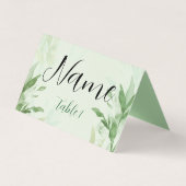 Elegant Forest Green Folded Place Card 名刺 (正面)