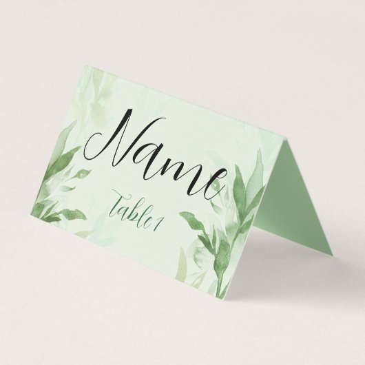 Elegant Forest Green Folded Place Card 名刺 (正面)