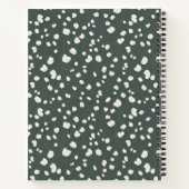 Elegant Forest Green Lunaria Monogram Hardcover ノートブック (裏面)