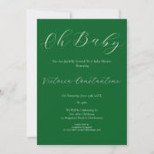 Elegant Forest Green Oh Baby Shower Invitation 招待状 (正面)