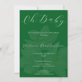 Elegant Forest Green Oh Baby Shower Invitation 招待状 (正面)