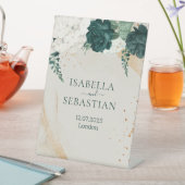 Elegant Forest Green Rose Gold Wedding 台座サイン (インサイチュ)