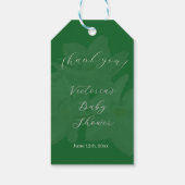 Elegant Forest & Sage Green Name Baby Shower  ギフトタグ (裏面)