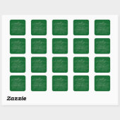 Elegant Forest & Sage Green Name Baby Shower  スクエアシール (シート)