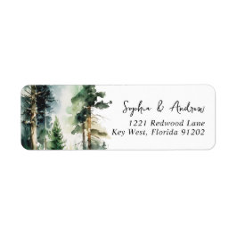 Elegant Forest Wedding Return Address Label ラベル