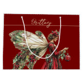 Elegant  Forestcore Christmas Fairy ラージペーパーバッグ (裏面)
