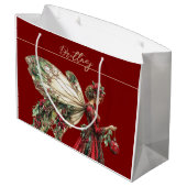Elegant  Forestcore Christmas Fairy ラージペーパーバッグ (裏面アングル)