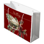 Elegant  Forestcore Christmas Fairy ラージペーパーバッグ (正面アングル)