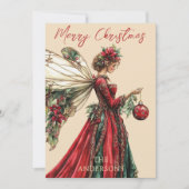 Elegant Forestcore Christmas Fairy Holiday  シーズンカード (正面)