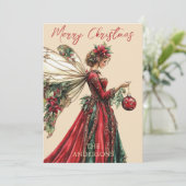 Elegant Forestcore Christmas Fairy Holiday  シーズンカード (スタンド正面)