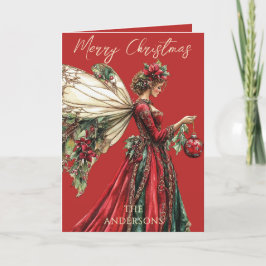 Elegant Forestcore Christmas Fairy Holiday  シーズンカード