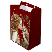 Elegant Forestcore Holiday Fairy Holiday  ミディアムペーパーバッグ (裏面アングル)
