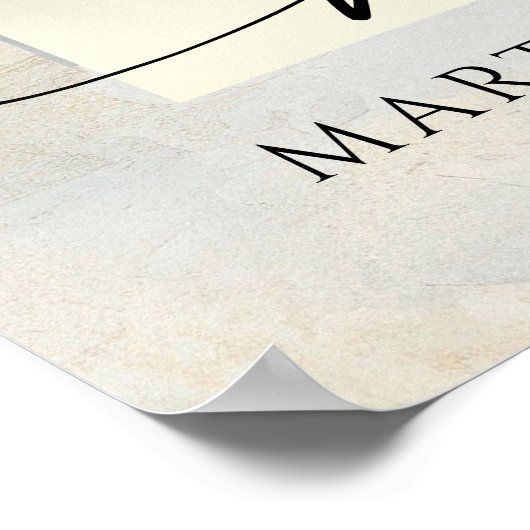 Elegant Forever Hearts Photo Script Gold Funeral ポスター (角)