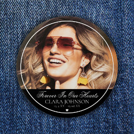 Elegant Forever in Our Hearts Memorial Photo 缶バッジ