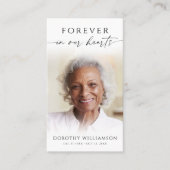 Elegant Forever in Our Hearts Photo Prayer Card 名刺 (正面)