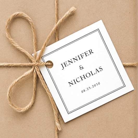 Elegant Formal Black And White Wedding フェイバータグ