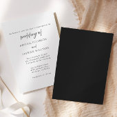 Elegant Formal Black & White Wedding Invitation  招待状
