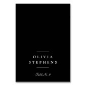 Elegant formal black white wedding place card テーブルナンバー (正面)