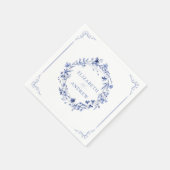 Elegant Formal Calligraphy Floral Wreath Wedding  スタンダードカクテルナプキン (角)