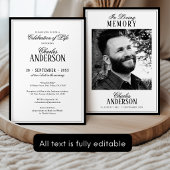 Elegant Formal Celebration of Life / Funeral 招待状