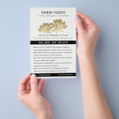 Elegant Formal Faux Gold Lotus Floral Business チラシ (ハンドル)