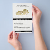 Elegant Formal Faux Gold Lotus Floral Business チラシ (ハンドル)