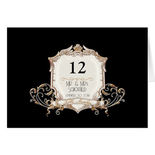 Elegant Formal Gold n Black Swirls Wedding (正面横)