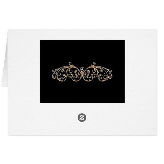 Elegant Formal Gold n Black Swirls Wedding (裏面横)