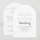 Elegant Formal Minimal Front & Back Wedding  招待状 (正面/裏面)