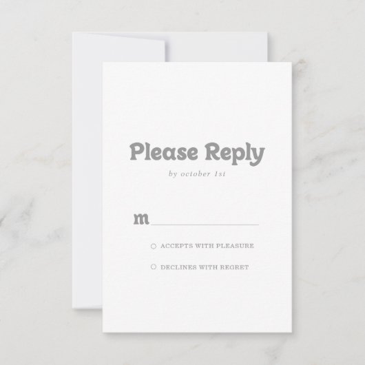 Elegant Formal Minimal RSVP (正面)